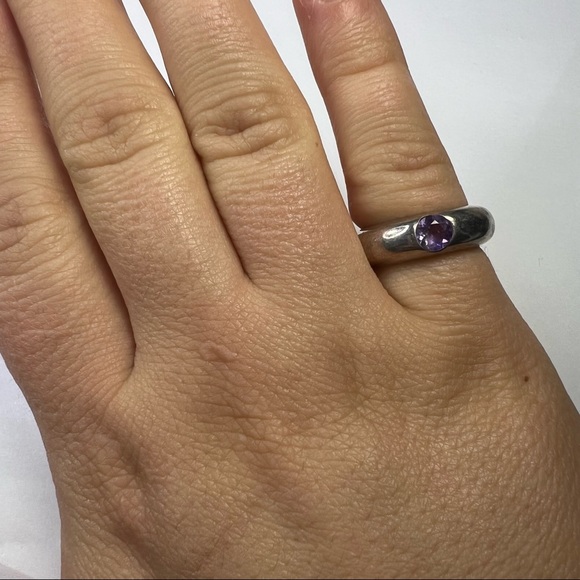 Sterling Silver Purple Stone Ring Size 4.75 - Picture 6 of 8